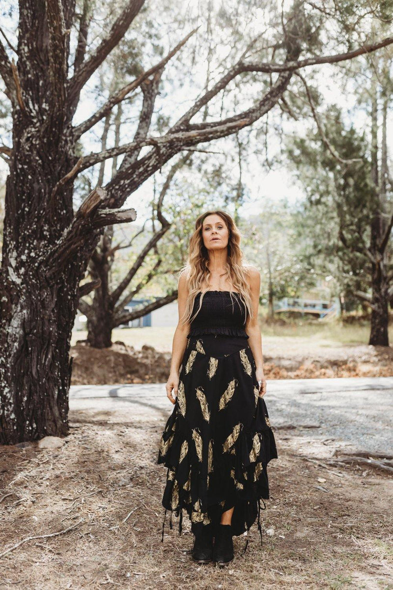 The Kasey Skirt - Black and Gold - Renee Loves Frances