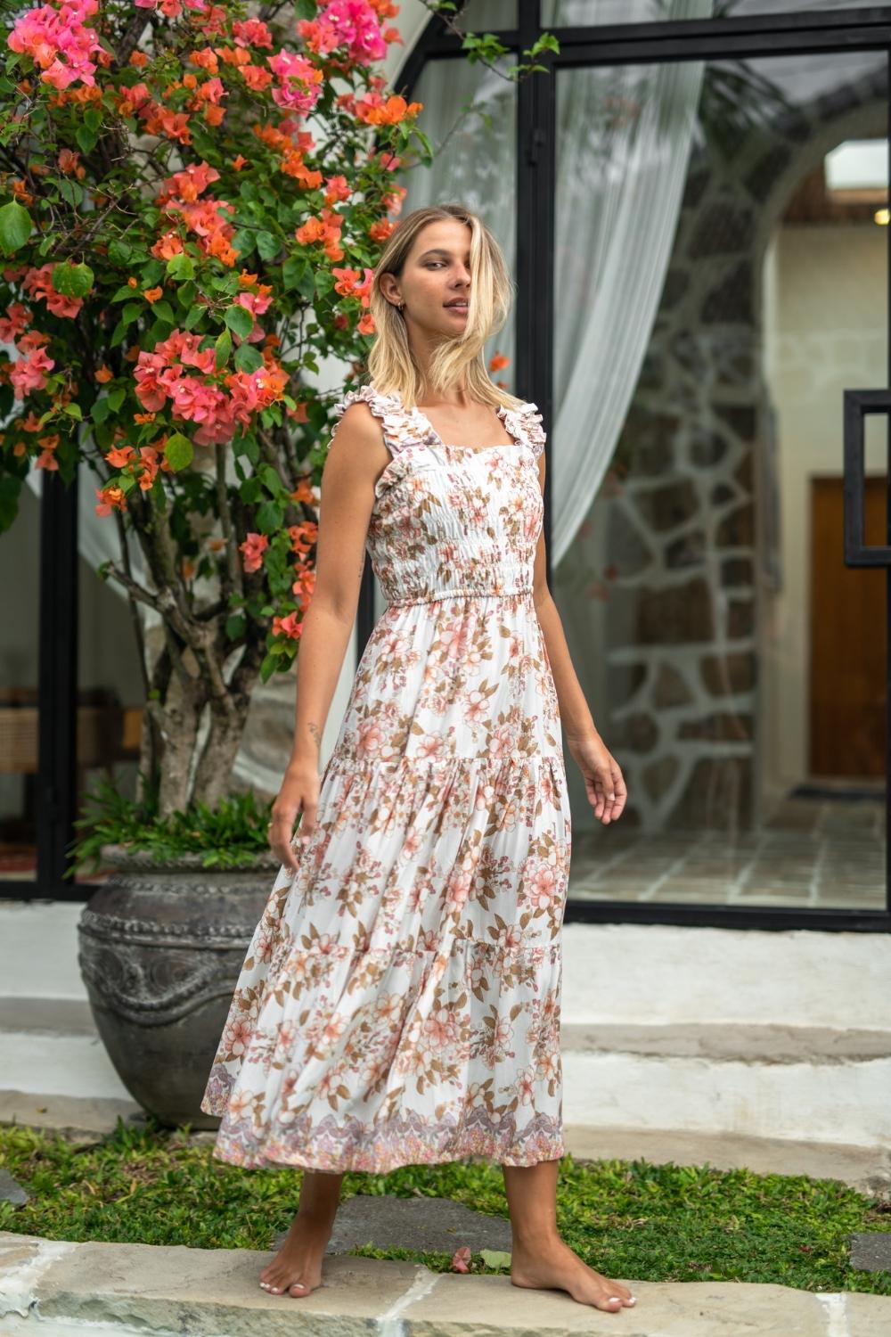 The Ivy Midi Dress - Vintage Blooms