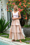 Goddess Tiered Maxi Dress - Pink Sands