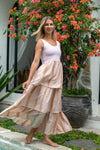 Goddess Tiered Maxi Dress - Pink Sands