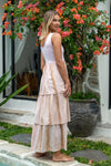 Goddess Tiered Maxi Dress - Pink Sands