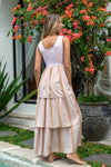 Goddess Tiered Maxi Dress - Pink Sands