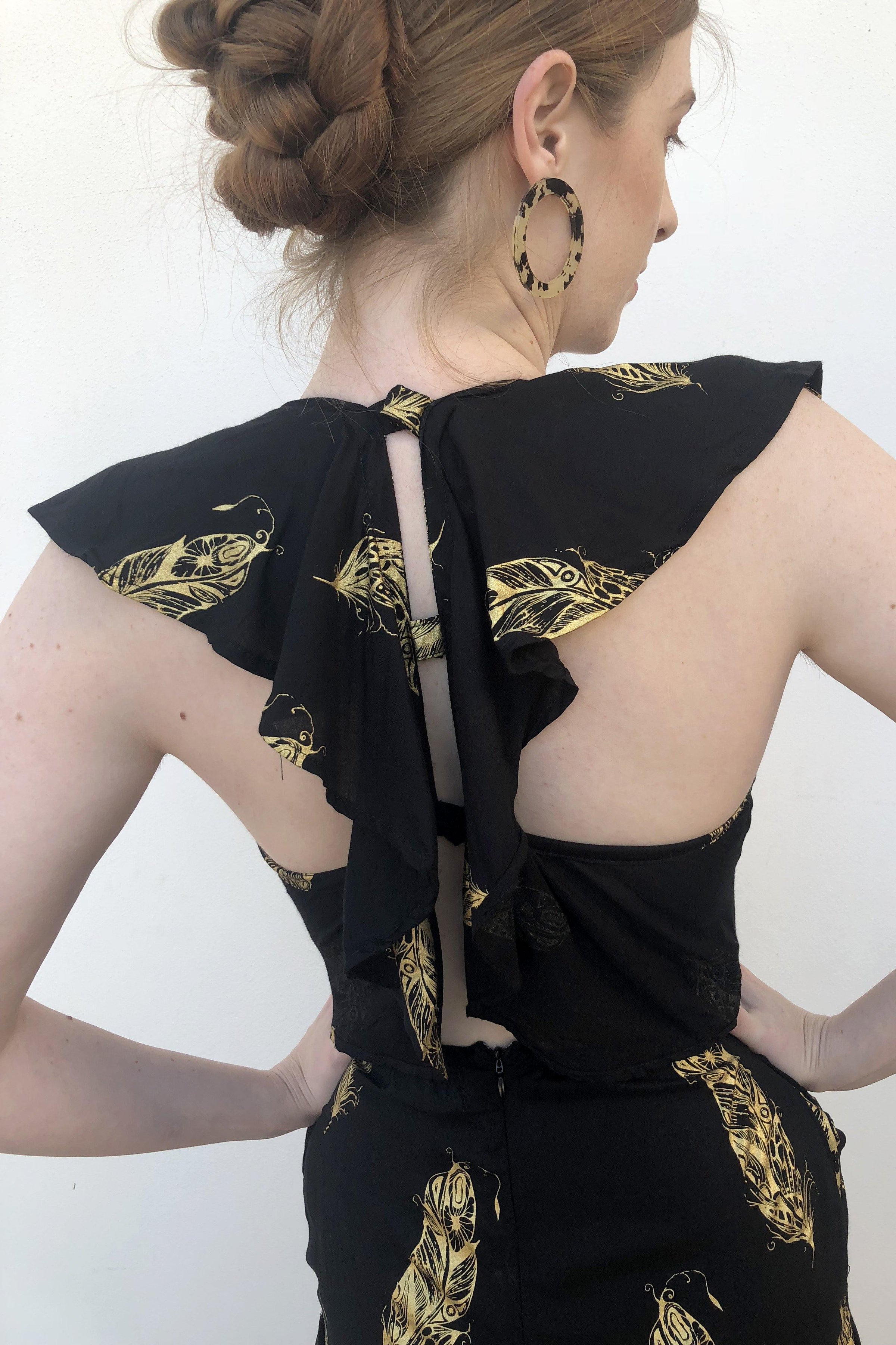 The Kasey Dress - Black and Gold - Renee Loves Frances