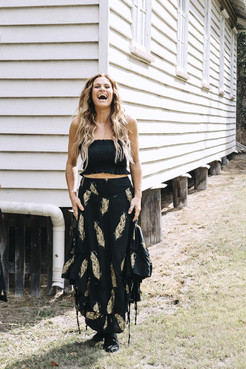 The Kasey Skirt - Black and Gold - Renee Loves Frances