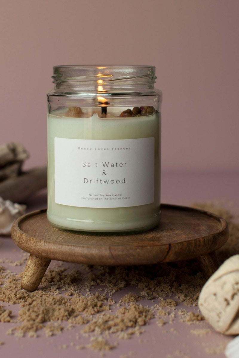 Salt Water and Driftwood Soy Candle - Renee Loves Frances