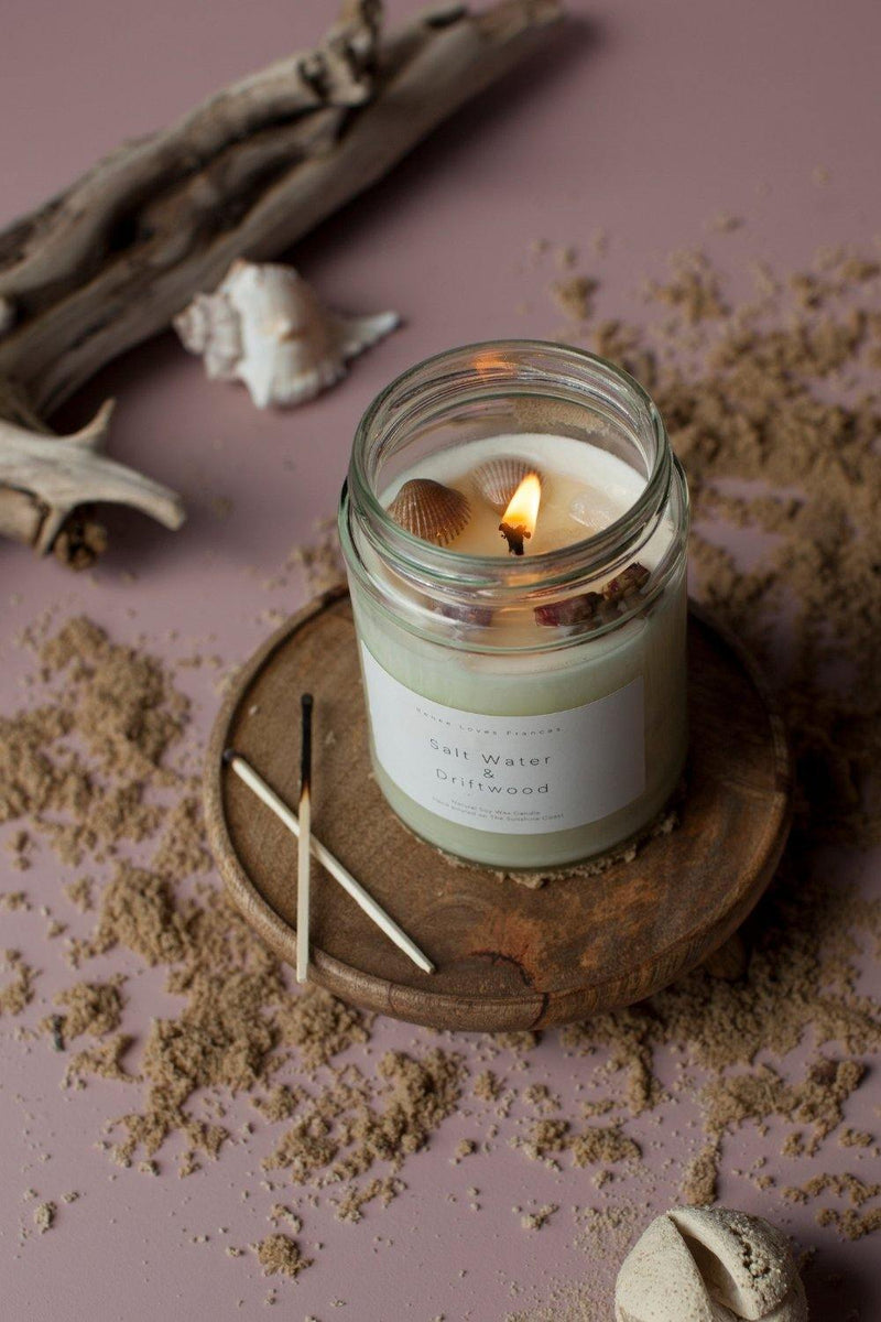 Salt Water and Driftwood Soy Candle - Renee Loves Frances